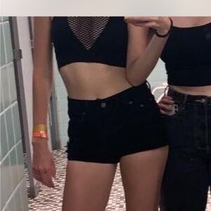 REVICE Black Jean Shorts